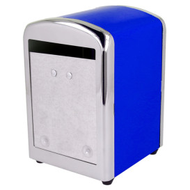 Servet van staal dispenser"Miniservis" blauw 10,5x9,7x14cm (12 stuks)