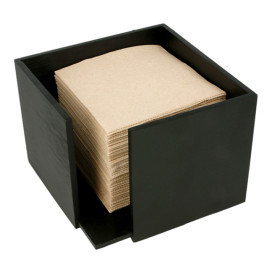 Porte-serviettes Cocktail Bambou Noir 13,5x13,5x10cm (12 Utés)