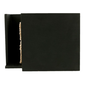 Porte-serviettes Cocktail Bambou Noir 13,5x13,5x10cm (12 Utés)