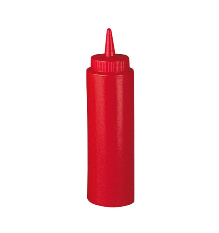 Bouteille pour Sauces Plastique Rouge 240ml (6 Utés)