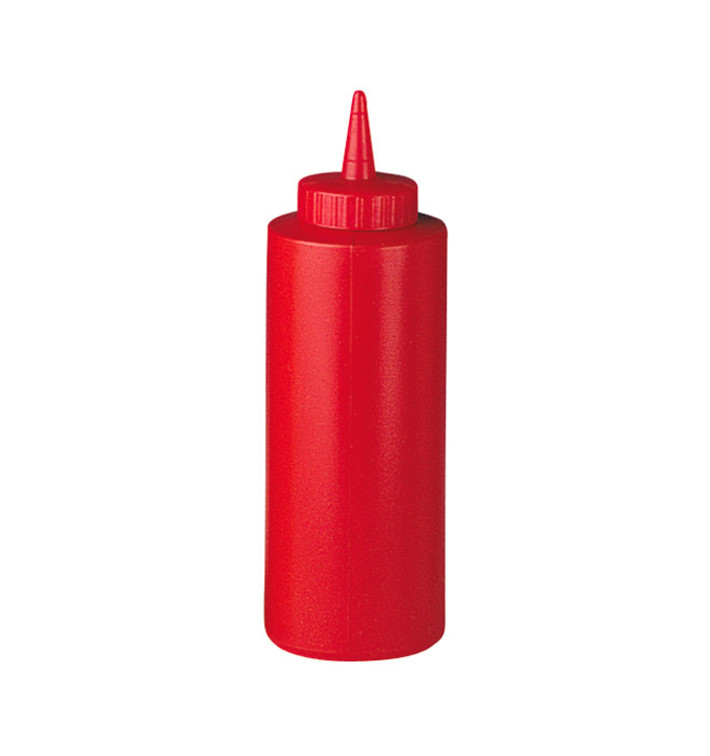 Squeeze saus dispenser plastic rood 240ml (72 stuks)