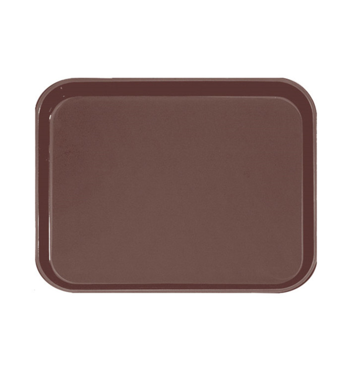 Plateau PP Antidérapant Marron 51,0x38,0cm (12 Utés)