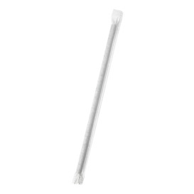 Paille Papier Noir Emballée à Blanc Ø6mm 21cm (6000 Utés)