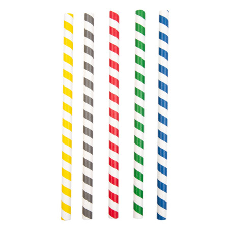 Paille Droite Papier Assortiment Ø10mm 21cm (50 Utés)