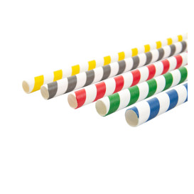 Paille Droite Papier Assortiment Ø10mm 21cm (50 Utés)