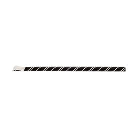 Paille Cuillère Papier Noir Emballée Blanc Ø8mm 21cm (100 Utés)