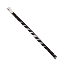 Paille Cuillère Papier Noir Emballée Blanc Ø8mm 21cm (100 Utés)