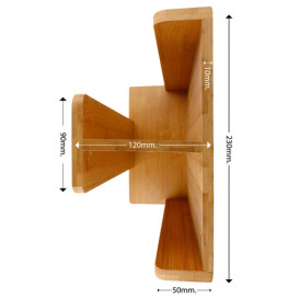 Organisateur Gobelet, Couvercle Bambou 23x12x30cm (1 Uté)