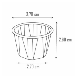 Geplooide Kraft papieren souffle beker 22ml (5000 stuks) 