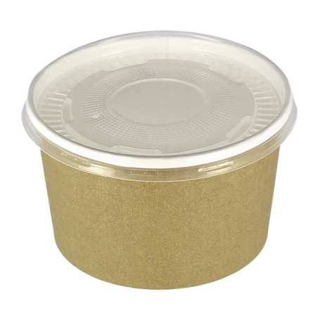 Pot en Carton Kraft avec couvercle PP 16 Oz/473ml (25 Utés)