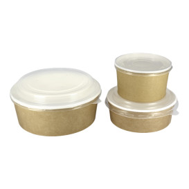 Pot en Carton Kraft avec couvecle PP 16 Oz/473ml (500 Utés)