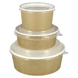 Pot en Carton Kraft avec couvecle PP 16 Oz/473ml (25 Utés)