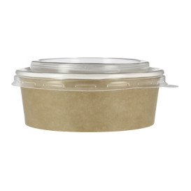 Pot en Carton Kraft avec couvecle PP 19 Oz/550ml (50 Utés)