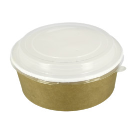 Pot en Carton Kraft avec couvecle PP 38 Oz/1120ml (100 Utés)