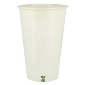 Gobelet en Carton sans Plastique 16 Oz/480ml Blanc Ø9cm (1.000 Utés)