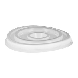 Plastic PS Deksel met rietsleuf Ø7,4cm voor Schuim beker 6 Oz/7 Oz en Papieren beker 6 Oz (100 stuks)