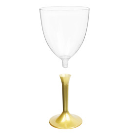 Plastic stamglas wijn goud verwijderbare stam 300ml (20 stuks)