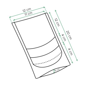 Sac DoyPack Kraft avec fermeture et fenêtre 12+6x20cm (50 Utés)