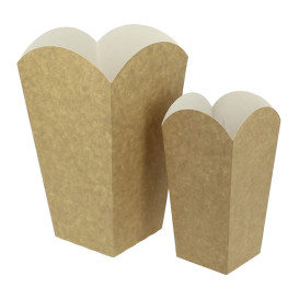 Paper Popcorn Box Medium Size Kraft 90g 7,8x10,5x18cm (25 Units) 