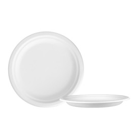 Assiette en Canne à Sucre Blanc Ø17 cm (800 Unités)