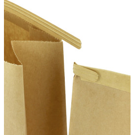 Papieren zak zonder handvat kraft met venster 15+7x23cm (1000 stuks)