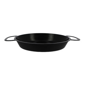 Mini Paella Dégustation Plastique PP Noir 15cm (6 Utés)