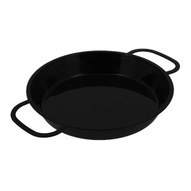 Mini Paella Dégustation Plastique PP Noir 15cm (6 Utés)