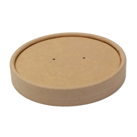 Couvercle en carton Kraft-Kraft pour pot en carton Ø10,0cm (50 Utés)