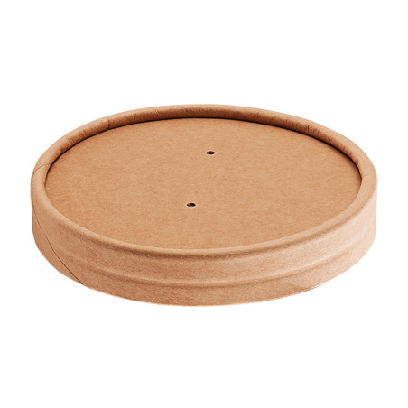 Couvercle en carton Kraft-Kraft pour pot en carton Ø9,0cm (500 Utés)