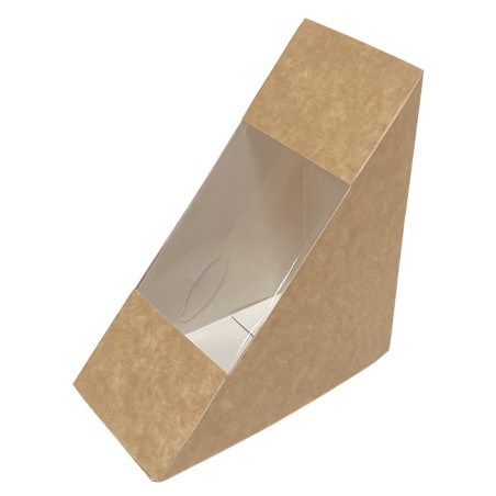 Emballage en carton kraft avec fenêtre Sandwich double 125x65x125mm (500 Utés)