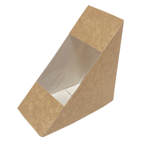 Emballage en carton kraft avec fenêtre Sandwich triple 125x75x125mm (500 Utés)