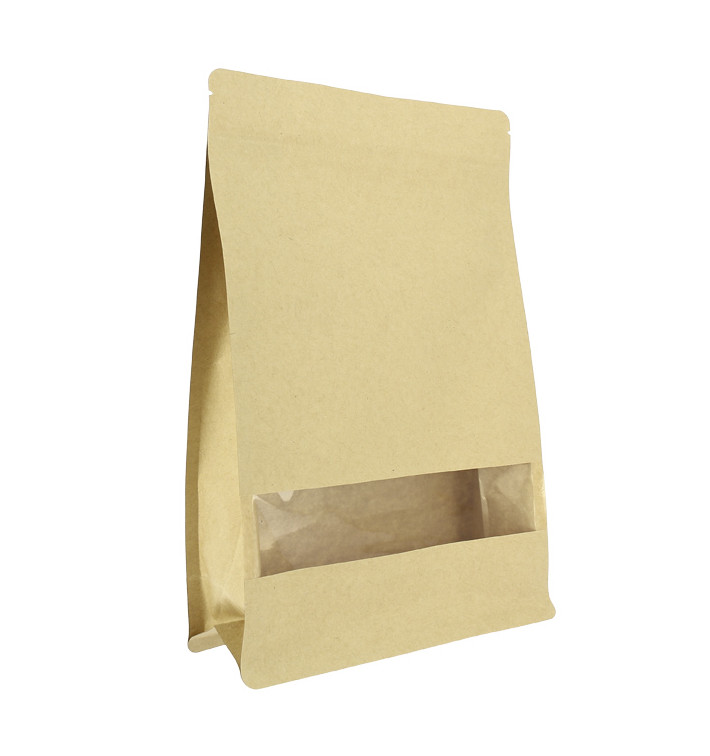 Sac StandUp Kraft avec fermeture et fenêtre 20+8x30cm (500 Utés)