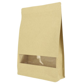 Sac StandUp Kraft avec fermeture et fenêtre 20+8x30cm (500 Utés)