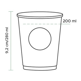 Gobelet Carton PLA BioWare 9Oz/280ml Ø8,0cm (1.000 Utés)