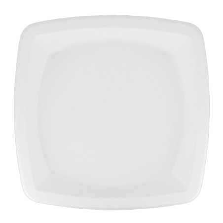 Assiette Carrée Canne à Sucre Blanc 25cm (125 Utés)