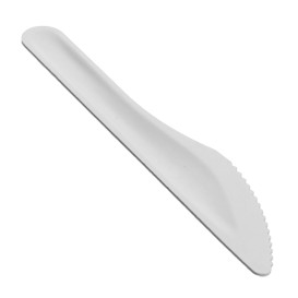 Couteau en Canne à Sucre Blanc 16cm (50 Utés)