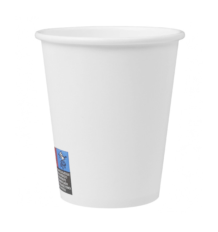 Gobelet en Carton sans Plastique 9 Oz/250ml "Colors" Blanc Ø8cm (20 Utés)