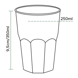 Verre Plastique "Frost" Vert citron PP 350ml (20 Unités)