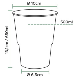 Verre Plastique PP Transparent 650ml (50 Utés)