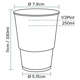 Plastic PP beker transparant 330ml Ø7,9cm (50 stuks) 