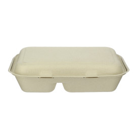 Boîte en Canne à Sucre 2 C Naturel 225x165x64mm (500 Utés)