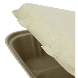 Boîte en Canne à Sucre 2 C Naturel 225x165x64mm (50 Utés)