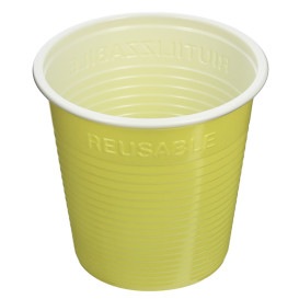 Gobelet Plastique PS Bicolore Jaune 230ml (30 Utés)