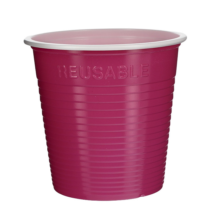 Gobelet Réutilisable PS Bicolore Fuchsia 160ml (450 Utés)