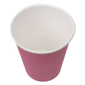 Gobelet en Carton sans Plastique 9 Oz/250ml "Colors" Rose Ø8cm (20 Utés)