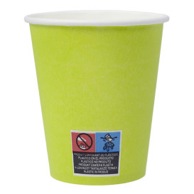 Gobelet en Carton sans Plastique 9 Oz/250ml "Colors" Vert Ø8cm (20 Utés)