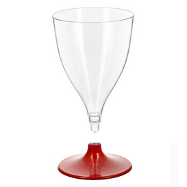 Coupe Réutilisable PS Eau/Vin Pied Rouge 200ml 2P (6 Utés)