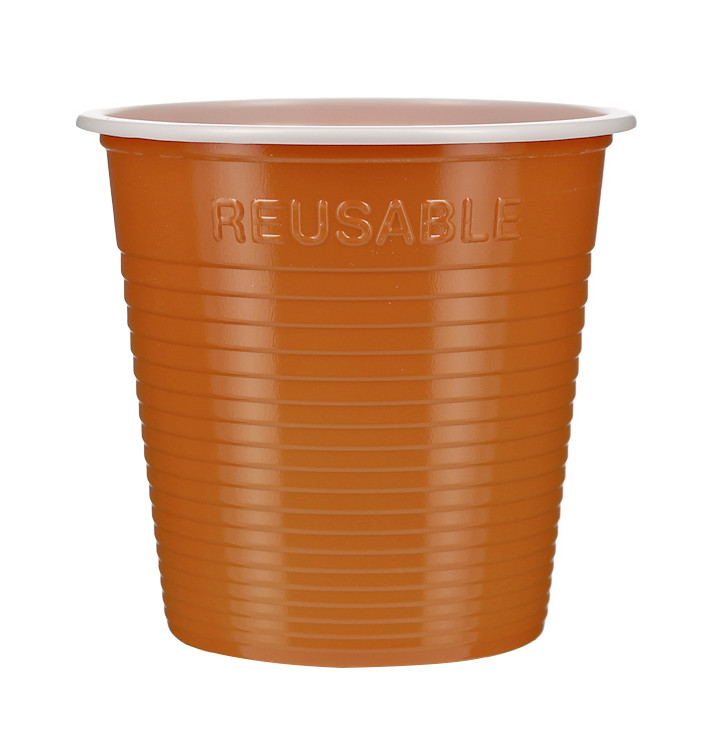 Gobelet Économique Réutilisable PS Bicolore Orange 230ml (420 Utés)