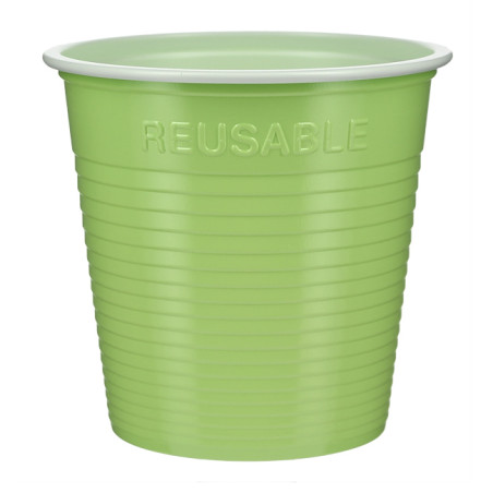 Gobelet Économique Réutilisable PS Bicolore Vert Citron 230ml (420 Utés)
