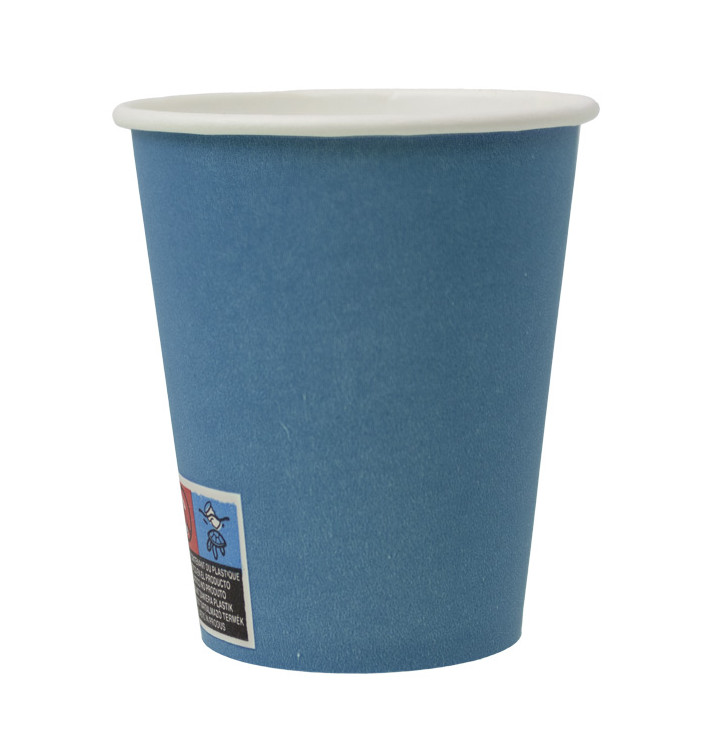 Gobelet en Carton sans Plastique 9 Oz/250ml "Colors" Bleu Ø8,0cm (300 Utés)